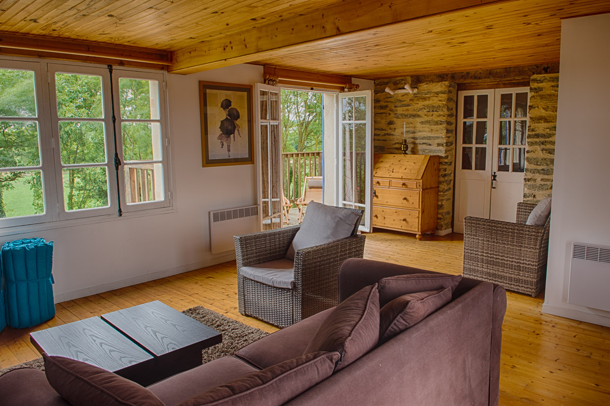 salon, terrasse, gite, minoterie, moulin de plaisance, Guémené-Penfao, Beslé sur Vilaine, charme